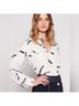 Joie Print White Black Long Sleeve Blouse Size M - photo 4