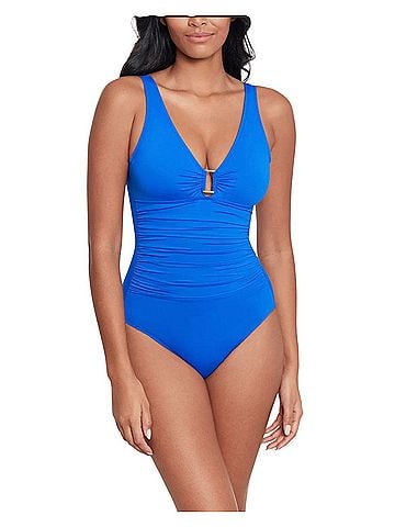 Lauren by Ralph Lauren Ring Over-The-Shoulder Tummy Control Underwire  One Piece Swimsuit (view 1)