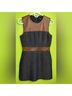 Theory 50% Polyester 30% Polyamide 10% Acrylic 10% Cotton 100% Lambskin 94% Polyester 6% Polyurethane Tweed Black Brown Cocktail Dress Size 4 - photo 4