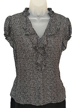 White House Black Market Short Sleeve Silk Top (view 1)