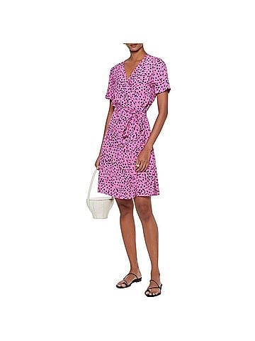Diane von Furstenberg DIANE VON FURSTENBERG Saville floral-print crepe de chine mini wrap dress Large Casual Dress (view 1)