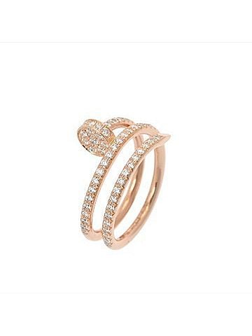 Cartier CARTIER Cartier Juste un Clou Ring Double Diamond #49 B4210900 Women's 18K Pink Gold PG A Rank Used Ginzo (view 1)