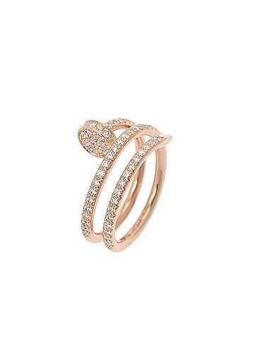 Cartier CARTIER Cartier Juste un Clou Ring Double Diamond #49 B4210900 Women's 18K Pink Gold PG A Rank Used Ginzo (view 2)