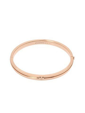 Tiffany & Co. TIFFANY&Co. Tiffany T-TWO Hinge Bracelet for Women, 18K Pink Gold (PG), Grade A, Used, Ginzo (view 1)