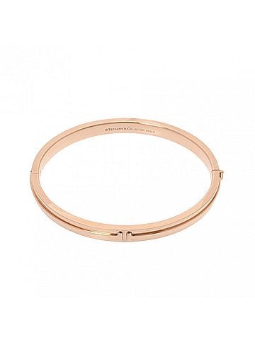 Tiffany & Co. TIFFANY&Co. Tiffany T-TWO Hinge Bracelet for Women, 18K Pink Gold (PG), Grade A, Used, Ginzo (view 2)
