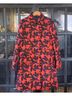 Ann Taylor Floral Red Black Coat Size S - photo 7