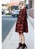 Ann Taylor Floral Red Black Coat Size S - photo 6