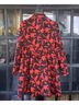 Ann Taylor Floral Red Black Coat Size S - photo 9