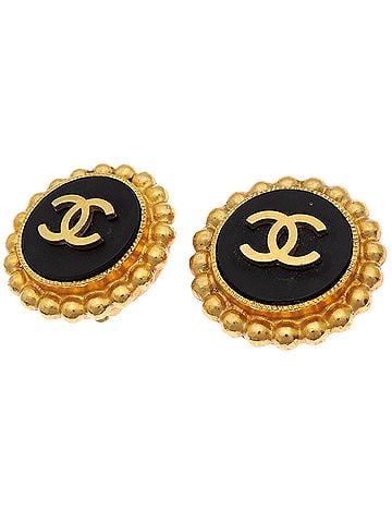 Chanel Chanel Coco Mark Women's Earrings, GP Black (view 2)