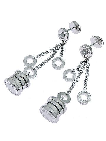 Bvlgari Bvlgari B.zero1 Element Diamond Earrings for Women, OR853900, 750 White Gold (view 2)