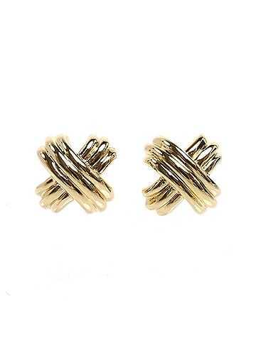 Tiffany & Co. TIFFANY&Co. Tiffany 18K Yellow Gold Signature Earrings 3.4g Women's (view 1)