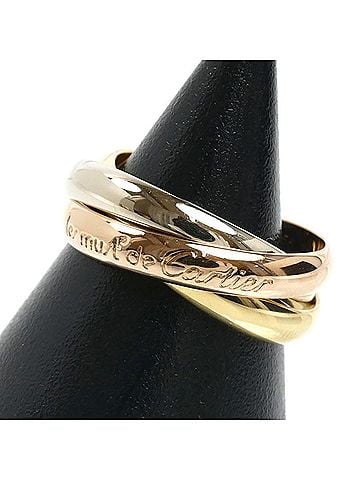 Cartier CARTIER Cartier 18K Yellow Gold Pink White Les Must de Trinity Ring, 8.9g, Women's (view 1)