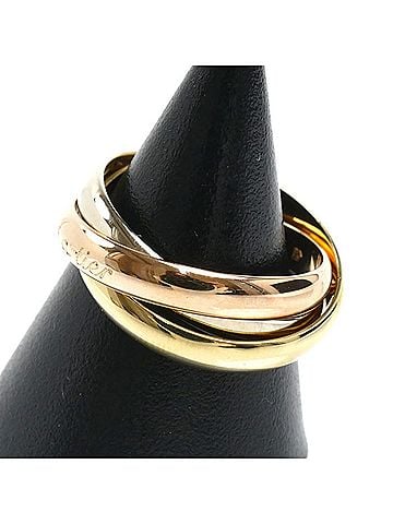 Cartier CARTIER Cartier 18K Yellow Gold Pink White Les Must de Trinity Ring, 8.9g, Women's (view 2)