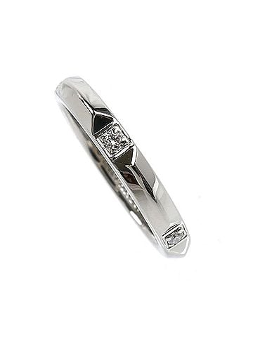 Tiffany & Co. TIFFANY&Co. Tiffany & Co. Pt950 Platinum True Band Ring with Diamonds, 4.3g, Women's (view 2)