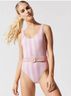 Solid & Striped Stripes Pink White One Piece Swimsuit Size L - photo 3