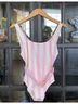 Solid & Striped Stripes Pink White One Piece Swimsuit Size L - photo 8