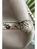 M. Gemi 100% Calf Leather Snake Print Gray Tan Leather Tote One size - photo 7