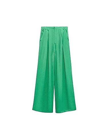 Zara Full Length Satin Effect Pants Casual Pants (view 1)