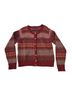 Peruvian Connection 100% Alpaca Fair Isle Red Gray Orange Cardigan Size L - photo 1