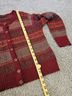 Peruvian Connection 100% Alpaca Fair Isle Red Gray Orange Cardigan Size L - photo 7