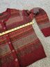Peruvian Connection 100% Alpaca Fair Isle Red Gray Orange Cardigan Size L - photo 5