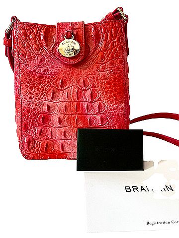 Brahmin Marley Punchy Coral Melbourne  Leather Crossbody Bag (view 1)