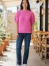 Liz Claiborne Solid Pink Pullover Sweater Size L (tall) - photo 3