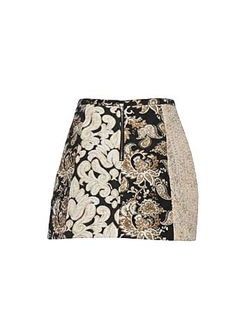 Alice + Olivia Riley Patchwork Mini Skirt Denim Skirt (view 2)