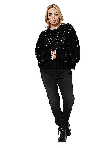 The Kooples Round Neck Embellished Sweater Pullover Sweater (view 1)