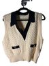 Sandro Ivory Black Sweater Vest Size 3X - photo 2