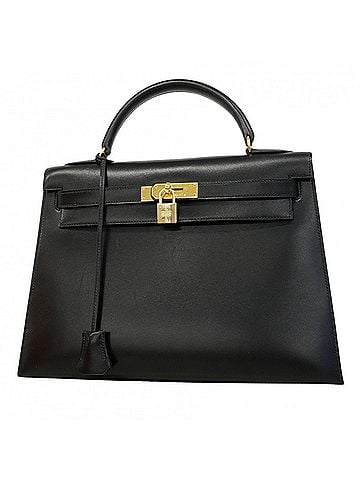 Hermès Hermes Kelly 32 Handbag, Box Calf Leather, Black, ?Y Stamp, Ladies' (view 1)
