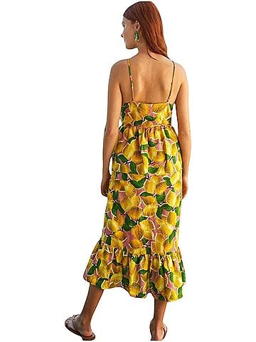 FARM Rio Fresh Lemons Peplum Midi Dress Casual Dress (view 2)