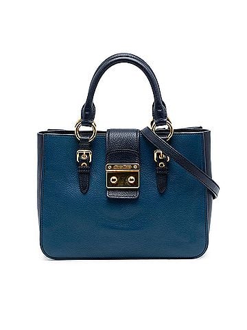 Miu Miu Bicolor Goatskin Madras Satchel (view 1)