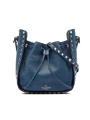 Valentino Small Grained Calfskin Rockstud Bucket Bag (view 1)