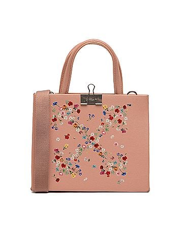 OFF-WHITE Mini Calfskin Box Flower Arrow Satchel (view 1)