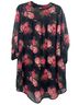 Betsey Johnson for Torrid 100% Polyester Floral Black Pink Button-Down Shirt Size 3X - photo 2
