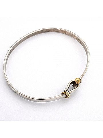 Tiffany & Co. Tiffany & Co. Hook Eye Bangle, 18K Yellow Gold (KYG), Sterling Silver 925, for Men and Women (view 2)