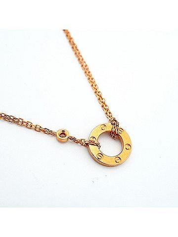 Cartier Cartier Love Circle Necklace, 1PD (18K Pink Gold), Diamond, Women's (view 2)