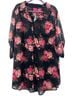 Betsey Johnson for Torrid 100% Polyester Floral Black Pink Button-Down Shirt Size 3X - photo 1