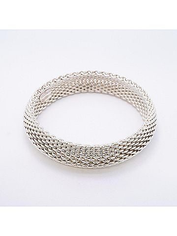 Tiffany & Co. Tiffany & Co. Somerset Mesh Bangle, Sterling Silver 925, Men's Women's (view 2)