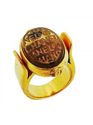 Chanel Chanel ring, Coco Mark, GP plated, Gripoix gold, women's. (view 1)