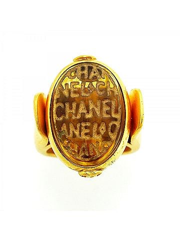 Chanel Chanel ring, Coco Mark, GP plated, Gripoix gold, women's. (view 2)