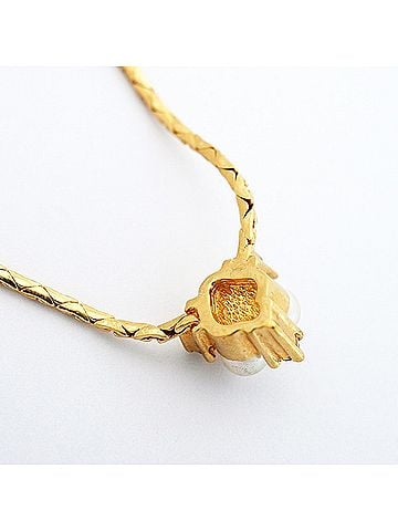 Christian Dior Christian Dior Necklace, GP Plated, Faux Pearl, Rhinestone, Gold, Women's (view 2)
