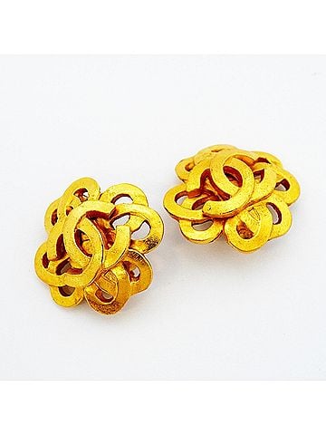 Chanel Chanel earrings, Coco Mark, GP plated, gold, women's. (view 2)
