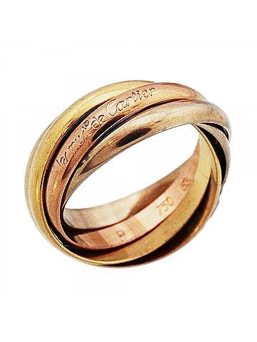 Cartier Cartier Trinity Ring, 5-Ring Small Model, 18K Yellow Gold (KYG), White (18KWG), Pink (18KPG), Size #53, Ladies' Ring (view 1)
