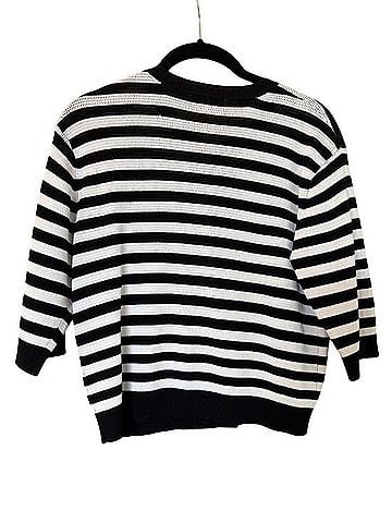 Veronika Maine Textured Stripe Cardigan Cardigan (view 2)