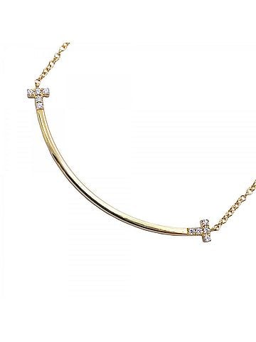 Tiffany & Co. Tiffany & Co. T Smile Small Necklace, 10 Diamonds, 18K Yellow Gold, Ladies' Necklace (view 1)