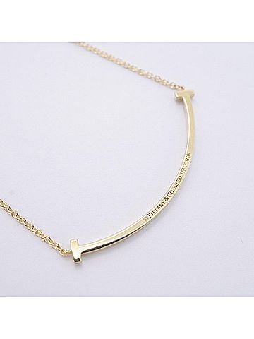 Tiffany & Co. Tiffany & Co. T Smile Small Necklace, 10 Diamonds, 18K Yellow Gold, Ladies' Necklace (view 2)