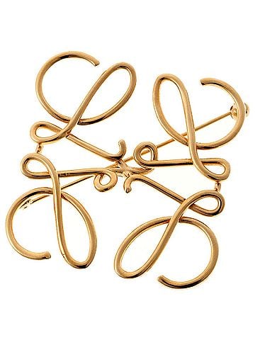Loewe Loewe Anagram Brooch, item number 111.25.020, metal, gold. (view 1)