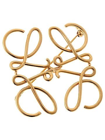 Loewe Loewe Anagram Brooch, item number 111.25.020, metal, gold. (view 2)